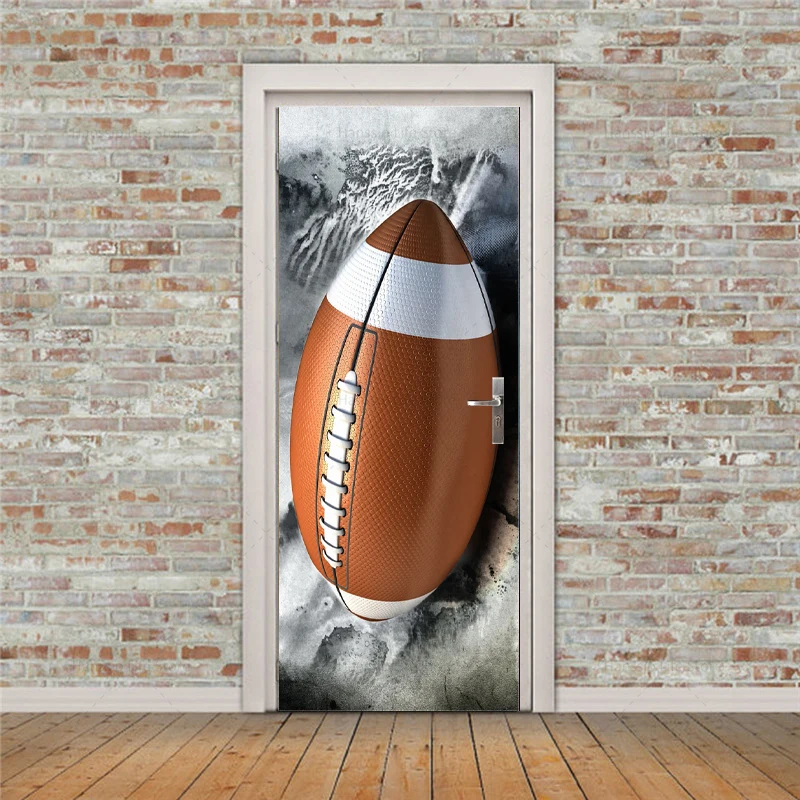 Наклейки на дверь с изображением футбольного заката книжный шкаф постер