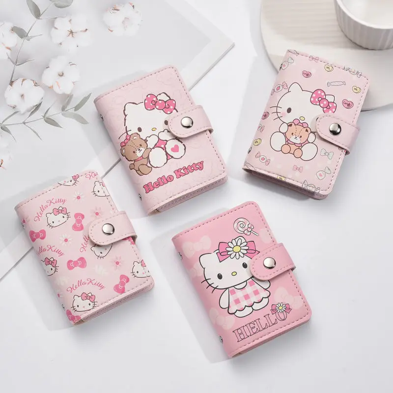 

Sanrio держатель для карт Hello Kitty мультфильм большой емкости ультратонкие Удобные сумки для карт Толстая Противоугонная щетка
