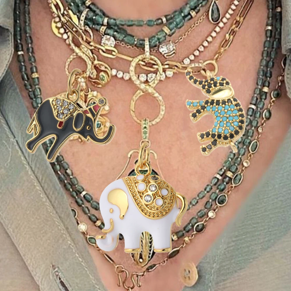 

Симпатичные Подвески в виде слона для искусственной подвески, ожерелье, аксессуары «сделай сам», подвески для женщин, подвески для мультяшн...