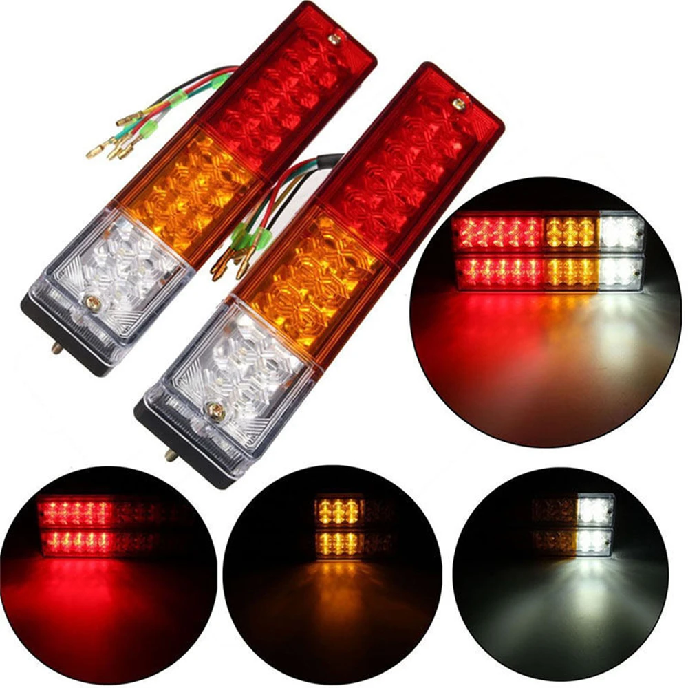 

Pair Of 3 Color LED Trailer lights Tail Indicator Light UTE 4WD 10-30V For Truck