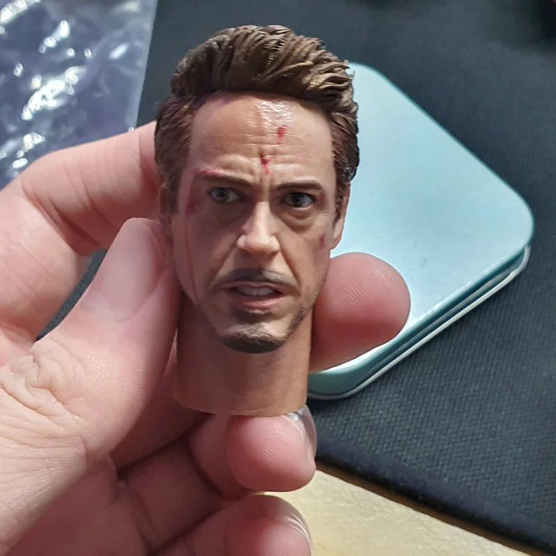 

1/6 Scale Wounded Tony Head Sculpt Infinity War MK85 Robert Head Carving Model Toy