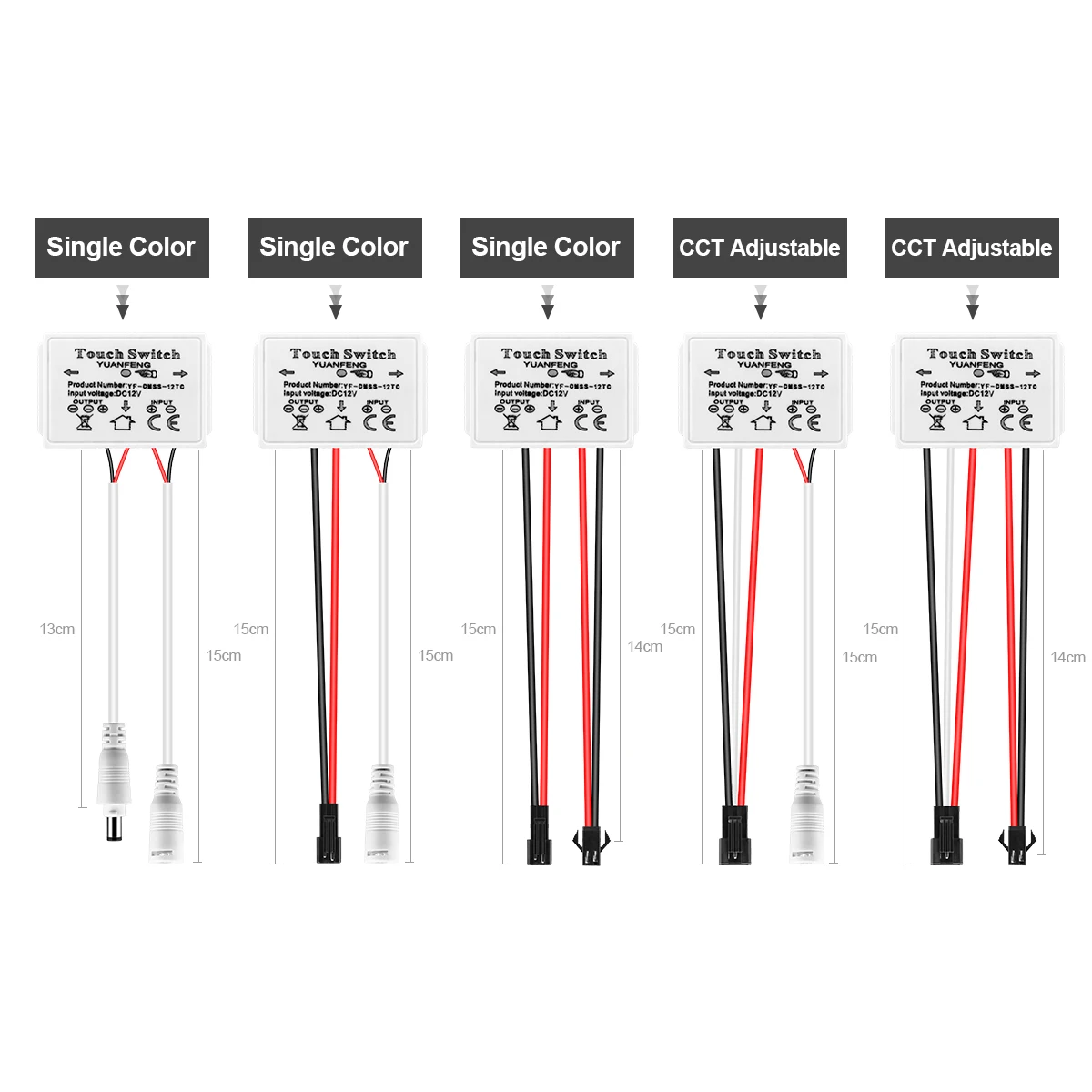 12 В 5A переключатель света для зеркала макияжа емкостный CCT/Sigle Color сенсорный