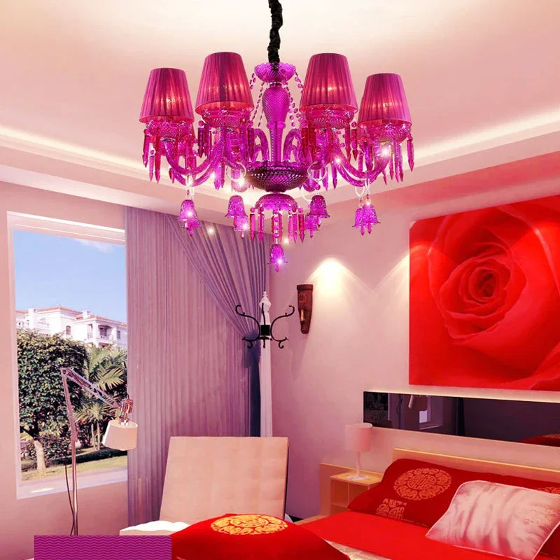 ALBERT Европейский стиль Хрустальный подвесной светильник Фиолетовая лампа-свеча