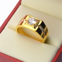 milangirl trendy zircon engagement wedding ring for men finger party jewelry copper accessories