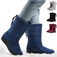 winter new womens calf waterproof snow boots warm fur womens boots plus velvet womens boots outdoor walking casual shoes 2022