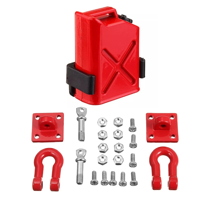 1Set RC Rock Crawler 1:10 Mini Fuel Tank For TAMIYA CC01 Axial SCX10 90046 D90 D110 TF2 Traxxas TRX-4 Crawler Truck,Red & 2Pcs M