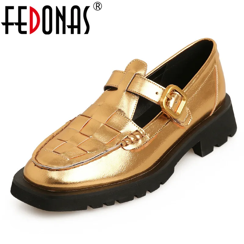 

FEDONAS/Новинка 2023 года; Женские туфли-гладиаторы; Сезон весна-лето; Повседневная обувь в стиле ретро; Женская обувь из натуральной кожи на толс...
