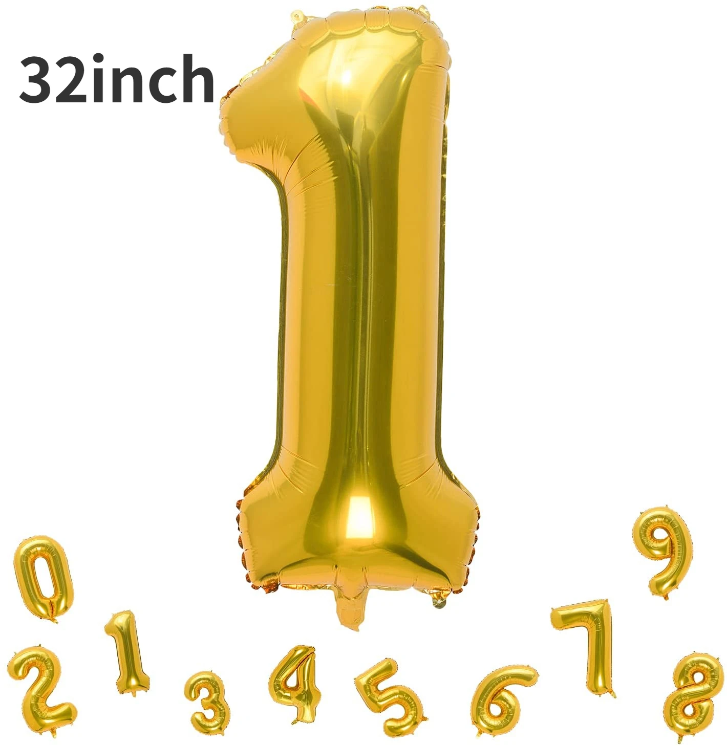 32inch Gold Number Balloon Birthday Wedding Party Supplies Decorations Foil Balloons Kid Boy Toy Baby Shower Foil Balloons