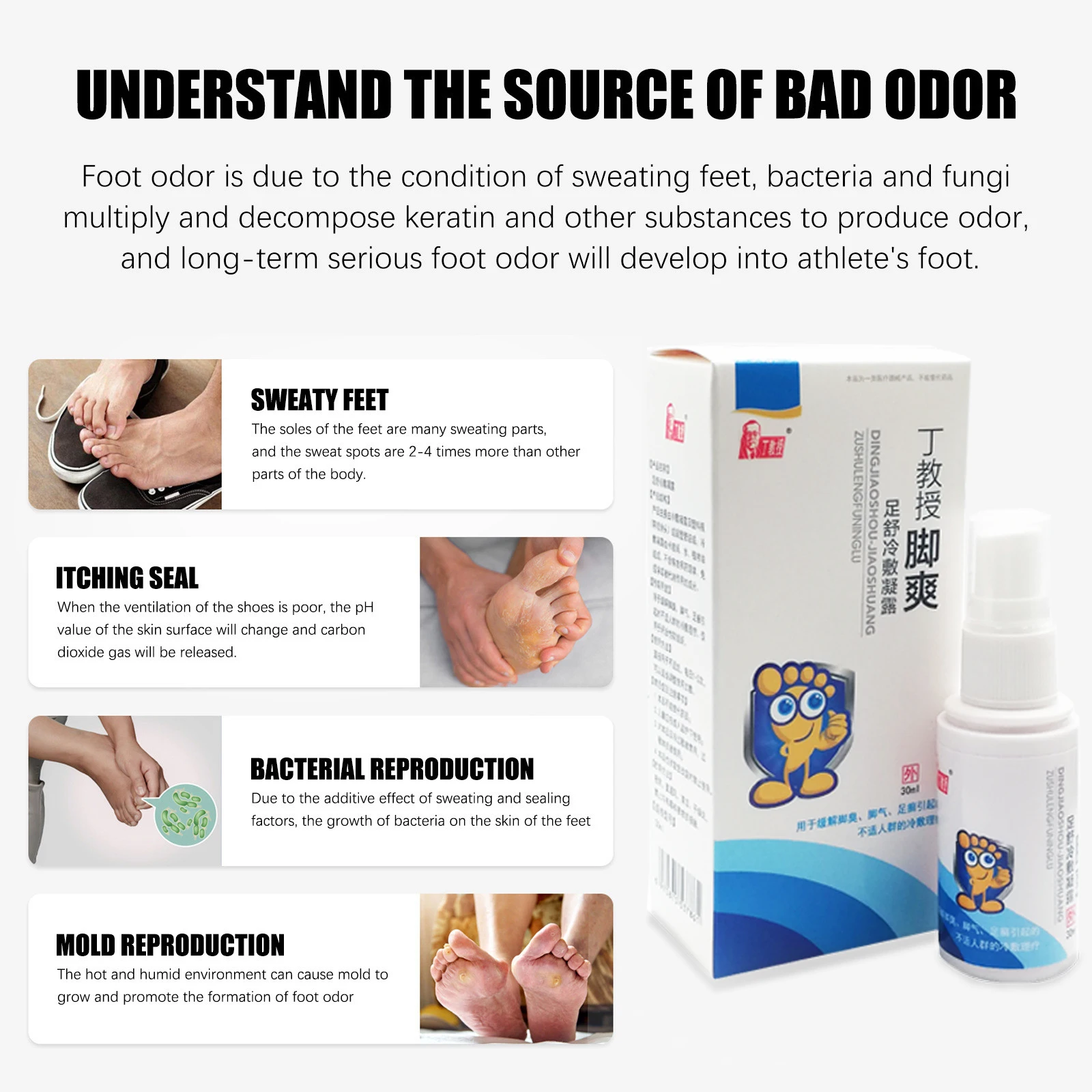 

30 мл травяной спрей для ног, лечение берибериса, жидкий противогрибковый Атлетик, тинея для ног, удаление запахов, пилинг, Восстанавливающий уход