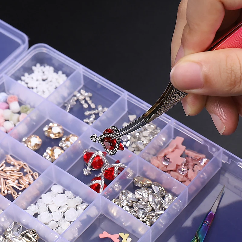 26 сеток прозрачный пустой чехол для дизайна ногтей коробка хранения блестящие