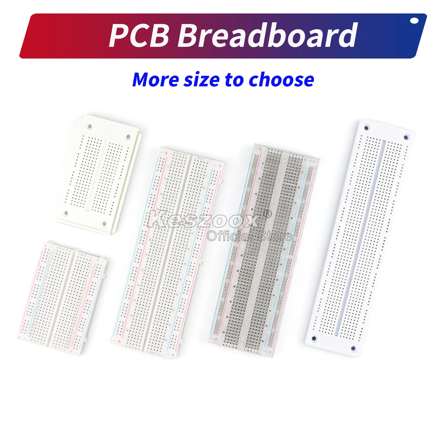 

Keszoox MB-102 SYB-46 SYB-130 Solderless Prototype PCB Breadboard DIY Kit for Arduino (Pack of 1pcs)