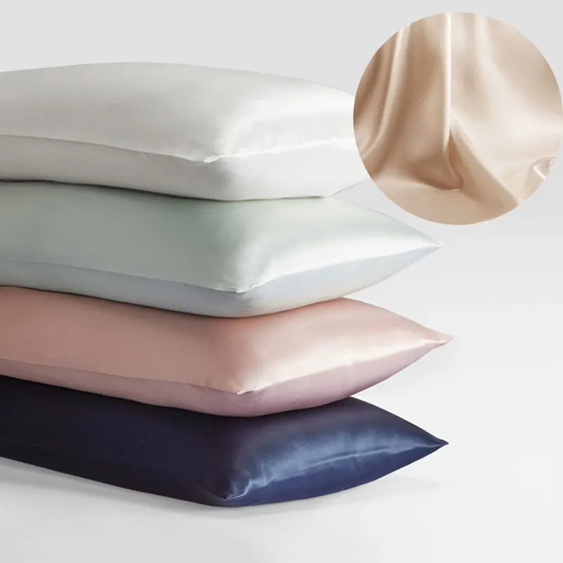 

Double Sided Satin Imitated Silk 74X48cm Solid Color Bedding Pillowcase Envelope Pillow Cover Soft Sleep Pillow Case For Single