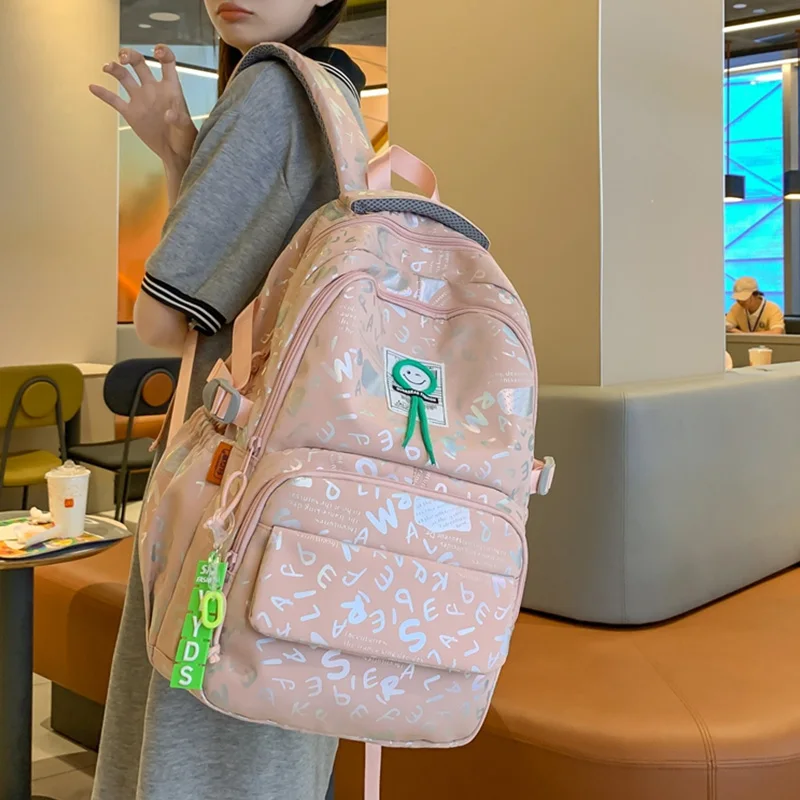 

Новинка лета 2023, школьная сумка для подростков, водонепроницаемый нейлоновый дорожный рюкзак с монограммой, стильный вместительный рюкзак для ноутбука