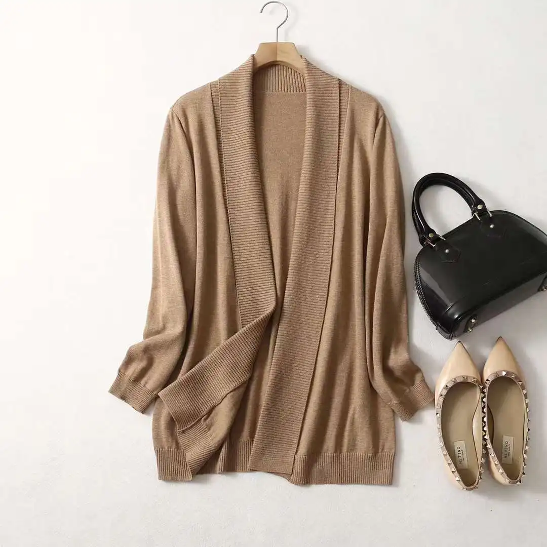Женский трикотажный кардиган с длинным рукавом Осень-зима |