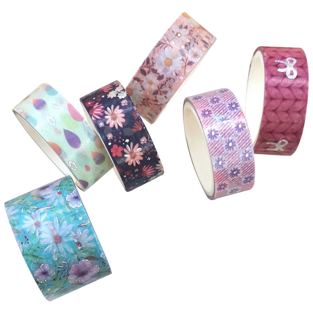 

6 Rolls Self-adhesive DIY Tapes Notepad Floral Washi Tapes Journal Washi Tapes Journal Tape Decors