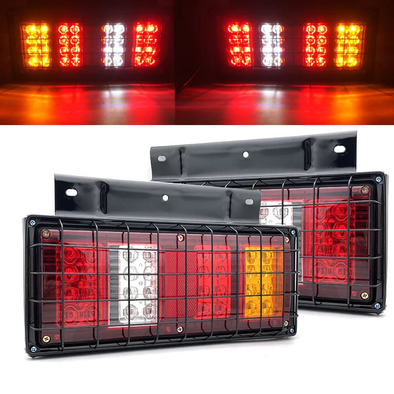 

2pcs Waterproof 40Led Trailer Lights LED Stop Rear Tail Light with Iron Net protection for truck trailers caravas UTE buses vans
