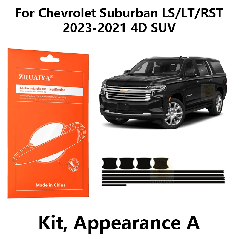 

Защитная пленка ZHUAIYA для красок дверной ручки, защитная пленка из ТПУ для Chevrolet Suburban LS/LT/RST 2023-2021 4D SUV