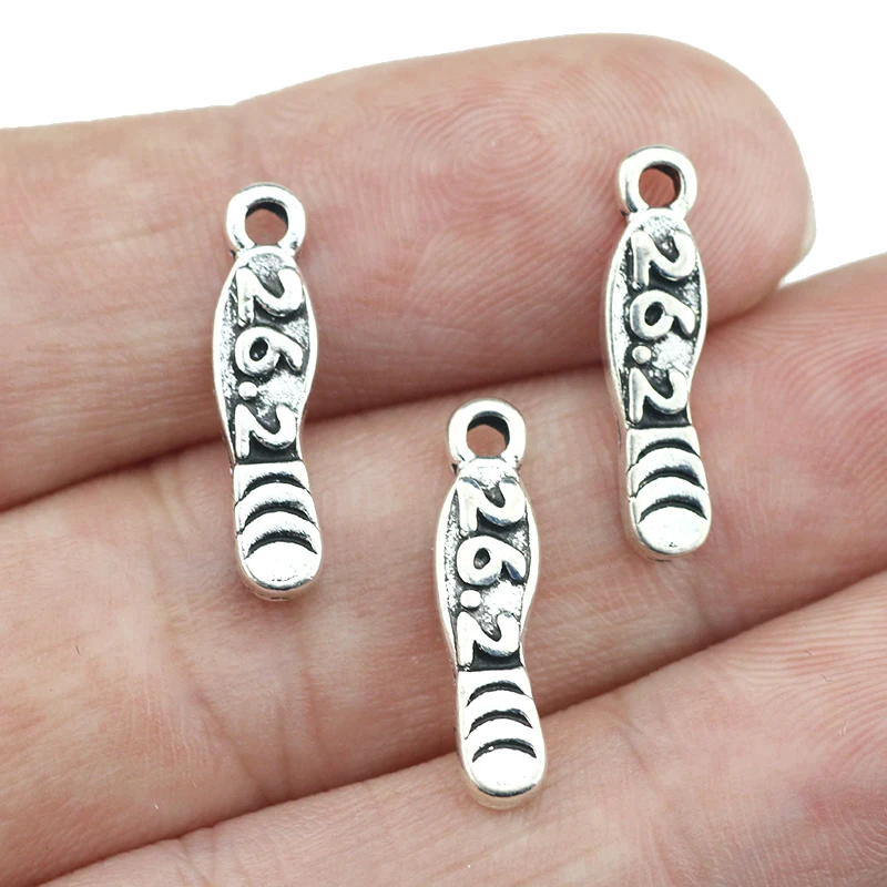 

20Pieces/ot 5*19mm Antique Silver Flip Flops Slipper Charm Jewelry Making DIY Handmade Craft Pendant