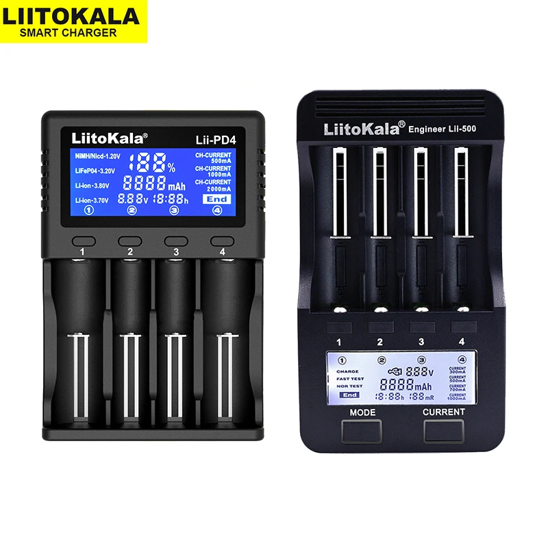 

Liitokala Lii-PD4 Lii-500 Lii-PD2 402 3.7V 18650 18350 18500 16340 21700 20700 26650 1.2V AA AAA NiMH Lithium-Battery Charger