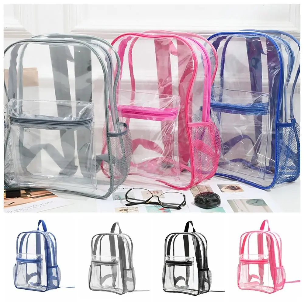 

Visible Transparent Backpack Pvc Clear Backpack Open Pocket for Female Male Student Outdoor Sports Fitness Travel