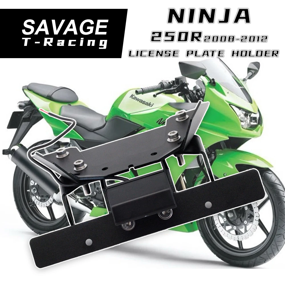 

For KAWASAKI EX250R NINJA 250R 2008-2012 Motorcycle License Plate Holder LED Light Accessories Rear Tail Tidy Fender Eliminator