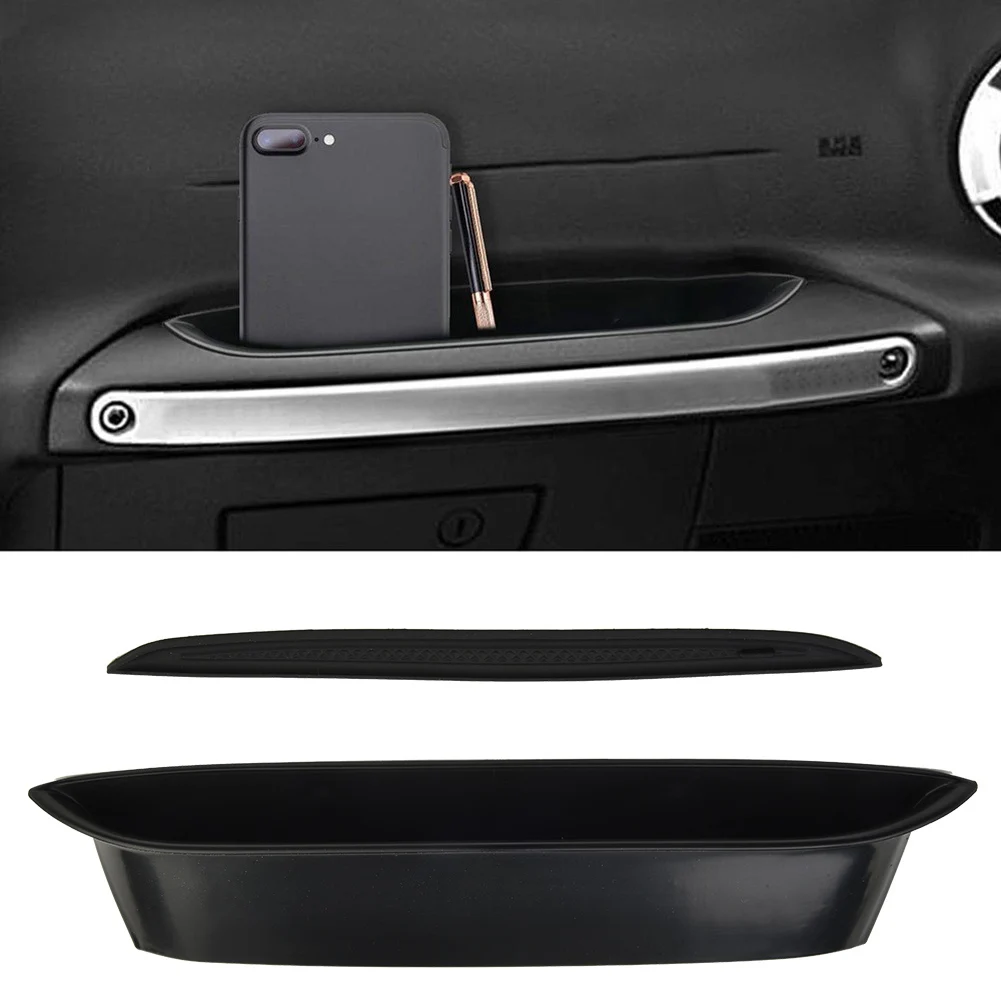 Car Organizer Phone Holder Handle Grab Storage Tray Box + Non-slip Mat Interior Organize Accessories For Jeep For JK Passenger