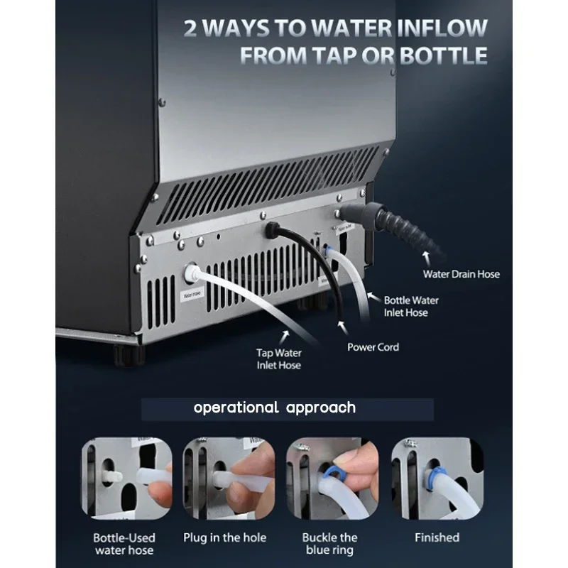 68 кг льдогенератор коммерческий 100 фунтов/24 ч машина из нержавеющей стали под