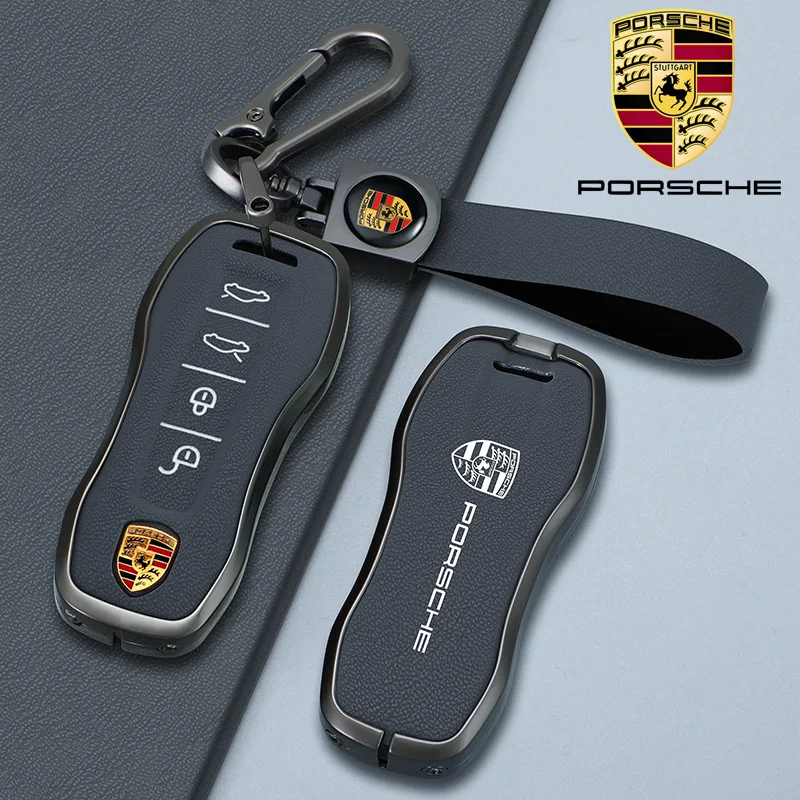 Замшевый чехол для автомобильного ключа из цинкового сплава защитный Porsche New Cayenne