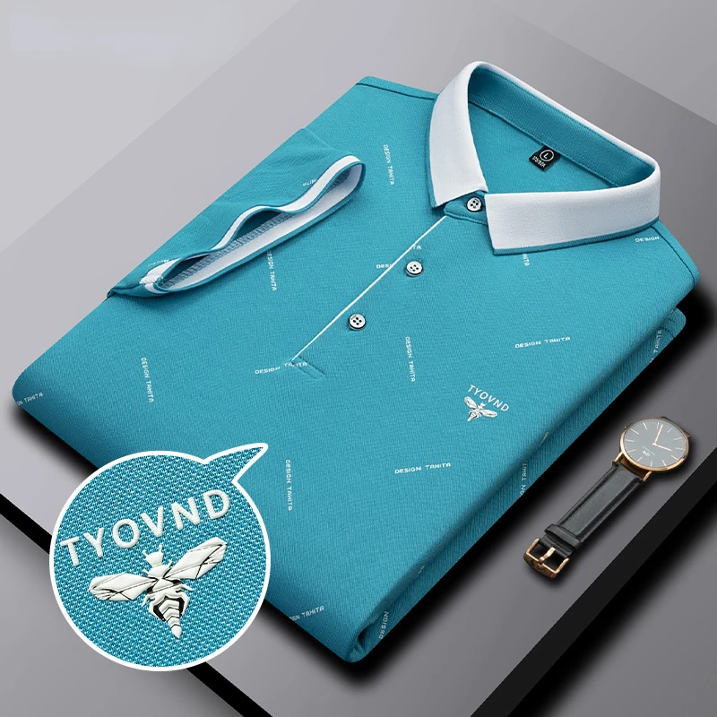 Brand Short Sleeve Male Polo Shirt Logo Top Men's Clothing Luxury 2022 Tops Designer High-quality Korean Polos Summer Tees cool