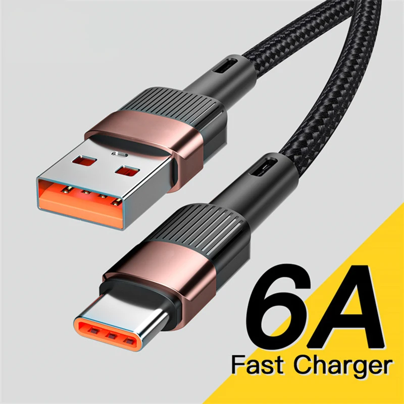

6A USB Type C Cable Wire For iphone Samsung S10 S20 Xiaomi mi Mobile Phone Fast Charging USB Type-C Charger Micro USB Cable