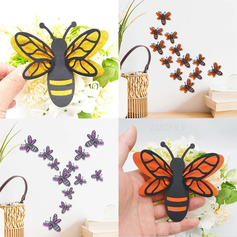 Двухслойные 3D наклейки на стену полые в виде пчелы для детской комнаты настенные