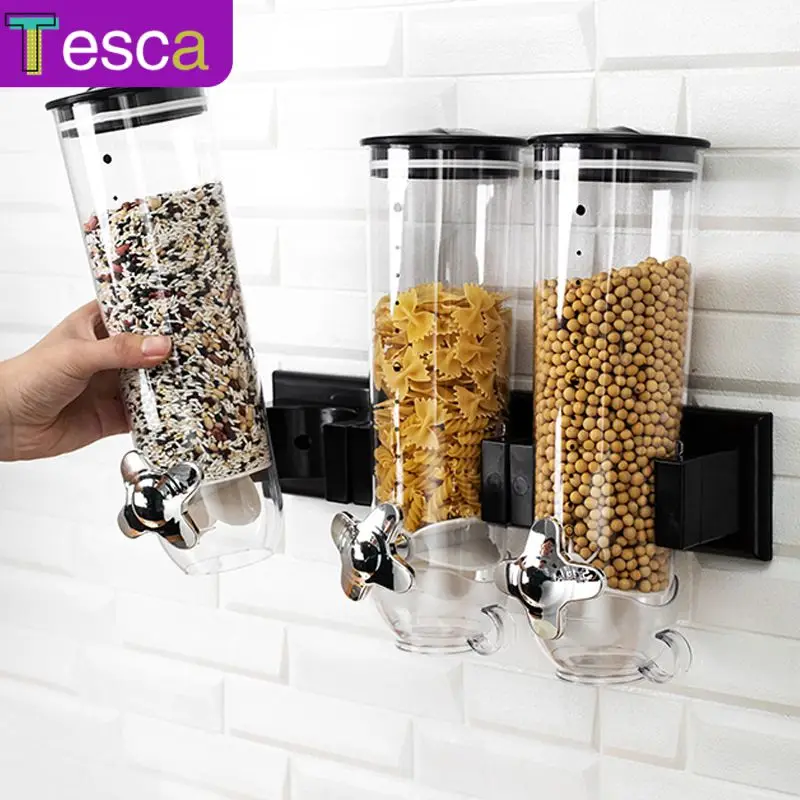 

5L Dry Food Dispensers Single/double/triple Tube Kitchen Cereal Organizer Containers Oat Distributor Kitchen Accessories 2 Color