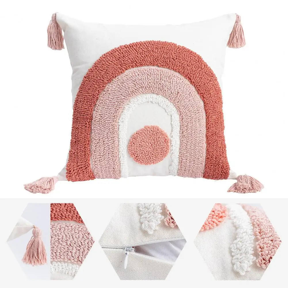 

Stylish Pillow Case Soft Texture Colorfast Pillowslip Boho Throw Pillow Case