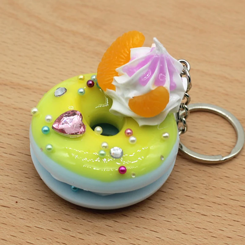 Брелок пончик для пар креативный милый брелок с имитацией хлеба торта еды