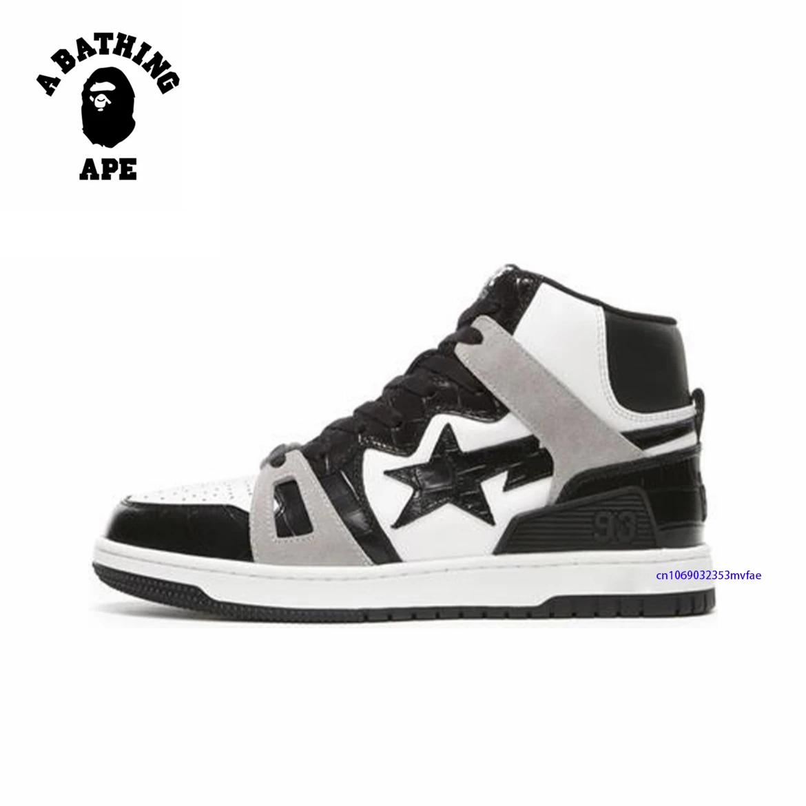 A BATHING APE Men and Women Vibe 93 Hi Skateboarding Sports Sneakers Unisex Breathable Bapesta High Upper STA Walking Shoes