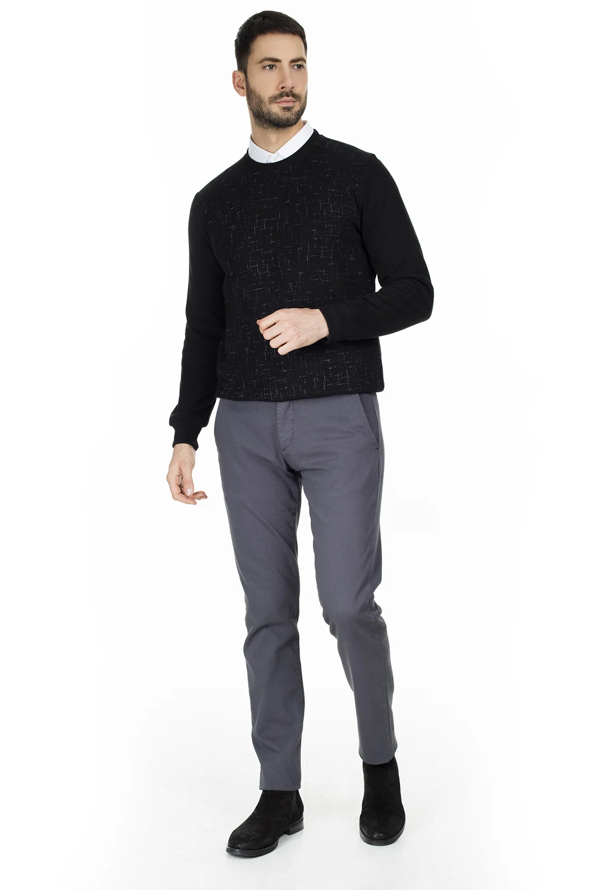 Мужская повседневная спортивная толстовка Buratti с круглым вырезом и длинным рукавом Повседневная Толстовка