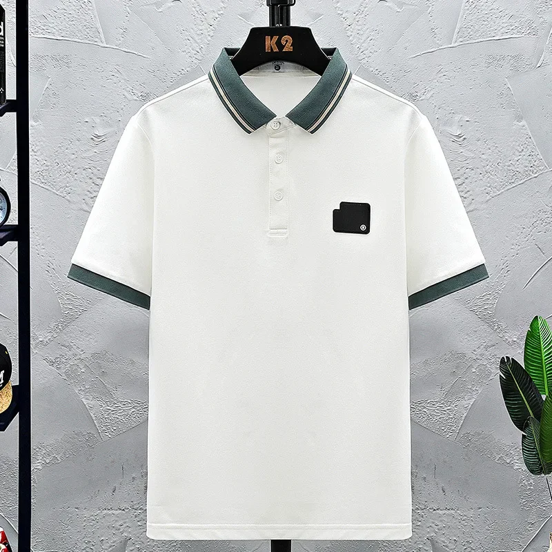 Новая мужская рубашка-поло с коротким рукавом футболка лацканами трансграничное