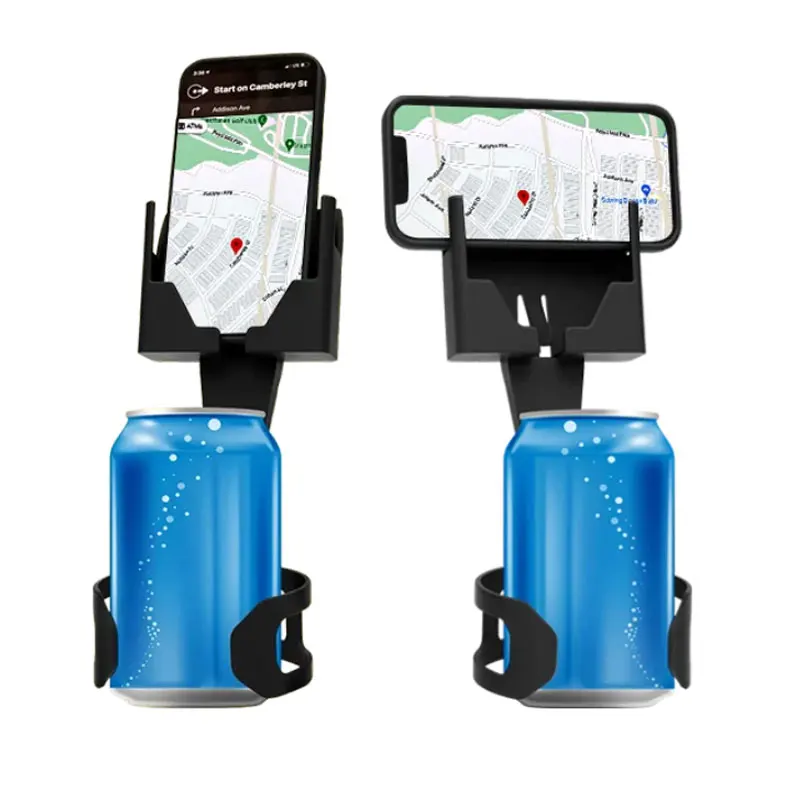 

Car Phone and Cup Holder - Suitable for Vertical or Horizontal Positioning of Cell Phones, Won't Block Air Vents or Windshield