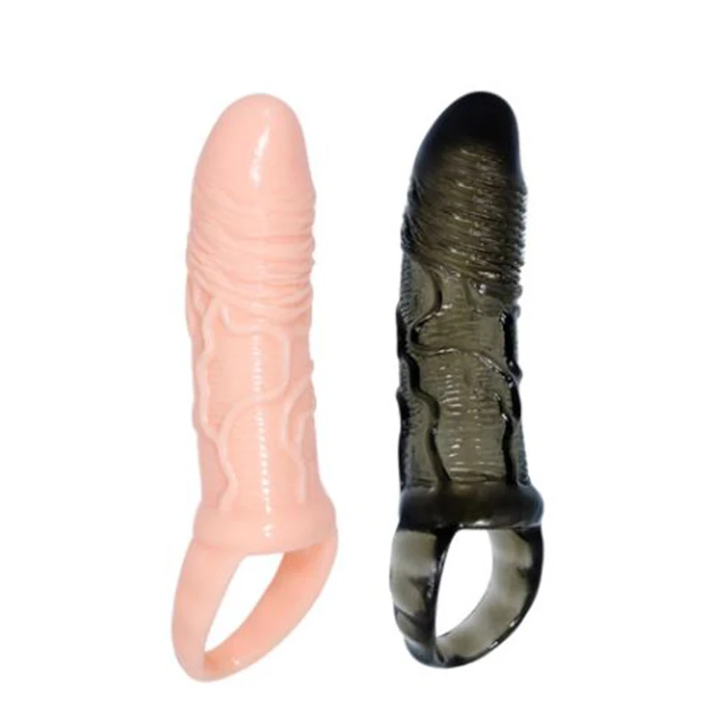 

Realistic Reusable Condom Penis Enlargement Sleeve Cock Ring Dick Extender Erotic Intimate Goods Condoms for Men Sex Toys Adults