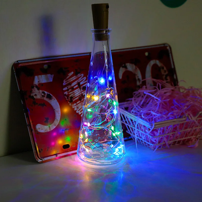 

10pcs LED Wine Bottle Cork String Light with Battery Garland Wedding Party Christmas Decoration Outdoor Copper Wire Fairy Light