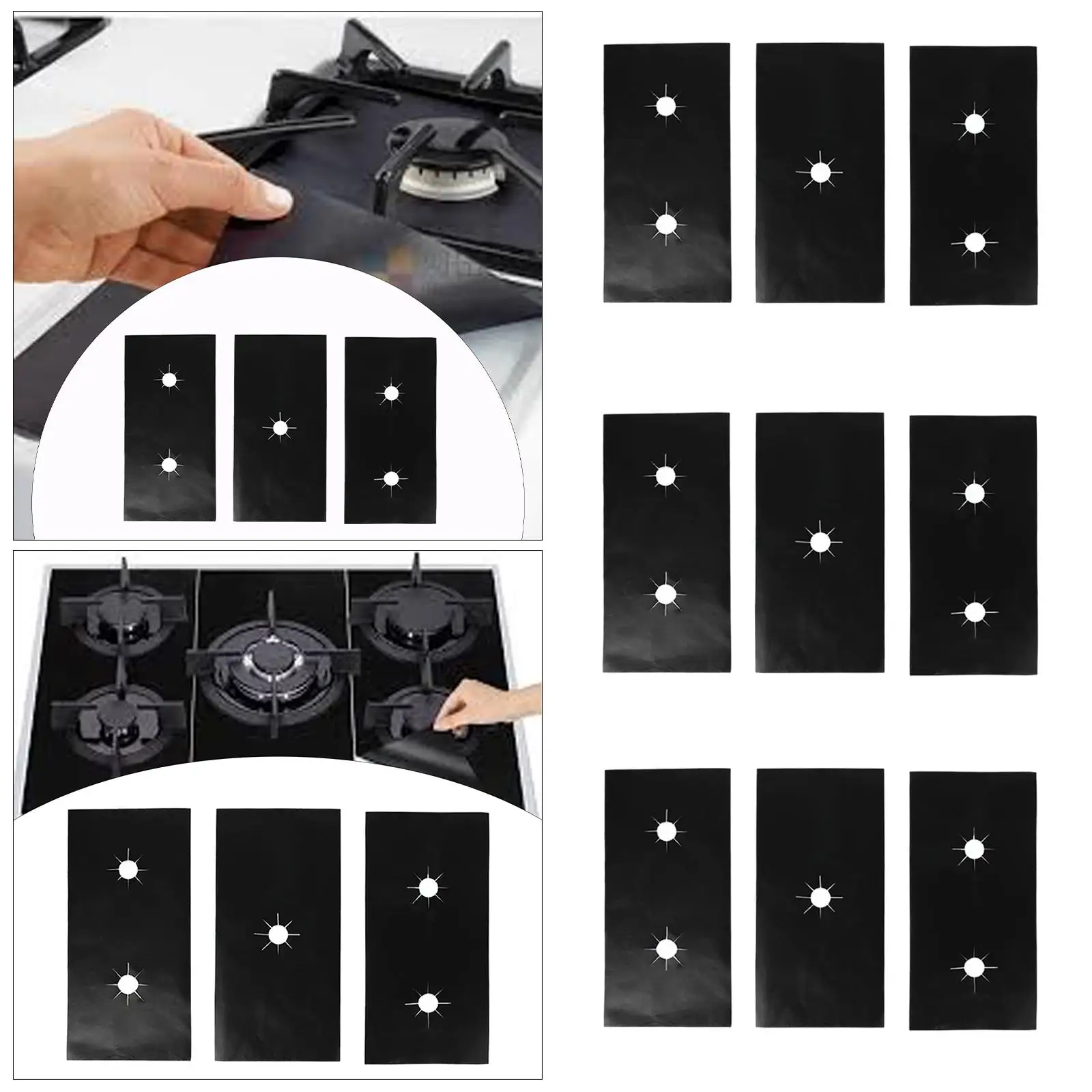 Крышки горелок для газовой плиты многоразовые легко чистящиеся чехлы с 5