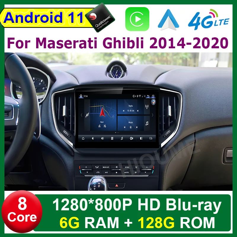 

10.26" Qualcomm Android 11 Car Multimedia Player Stereo Receiver Radio For Maserati Ghibli 2014-2016 with 4G LTE Carplay
