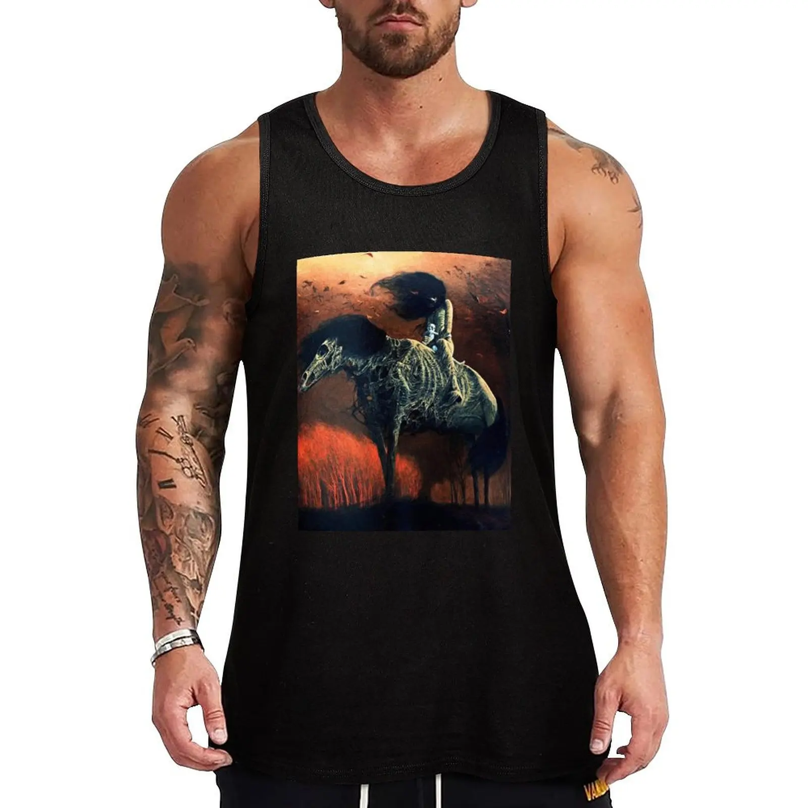 Untitled (Horse Rider) от Zdzis?aw Beksiński Майка без рукавов жилеты японская футболка