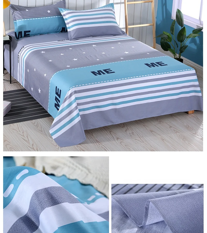 Bed Sheet 100% Cotton Sheets for Bed Bedcover Pure Cotton Fitted Sheets Bedroom Dormitory Comfort Sheets Breathable Sheets images - 6