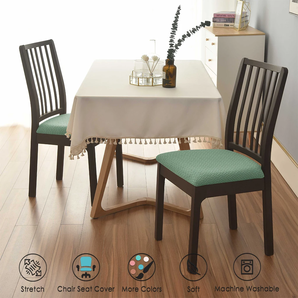 

Chair Seat Cover for Dining Chair Jacquard Elastic Chair Cover Protector for Dining Chair Seat fundas para sillas