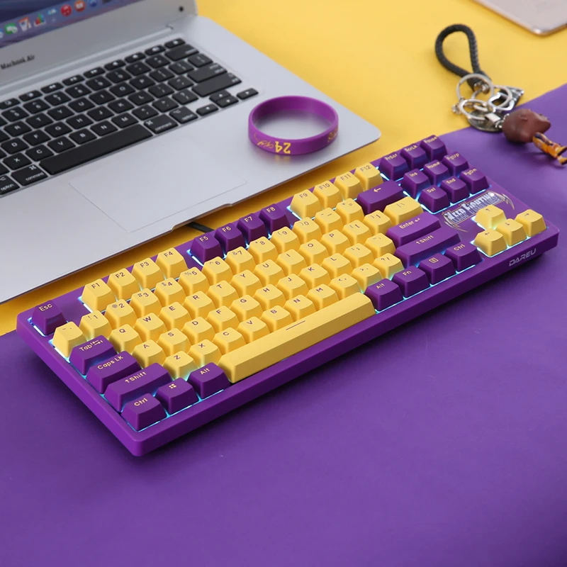 dareu a87 100 hotswap usb wired rgb led backlit mechanical gaming keyboard with customized violet gold switch programable free global shipping