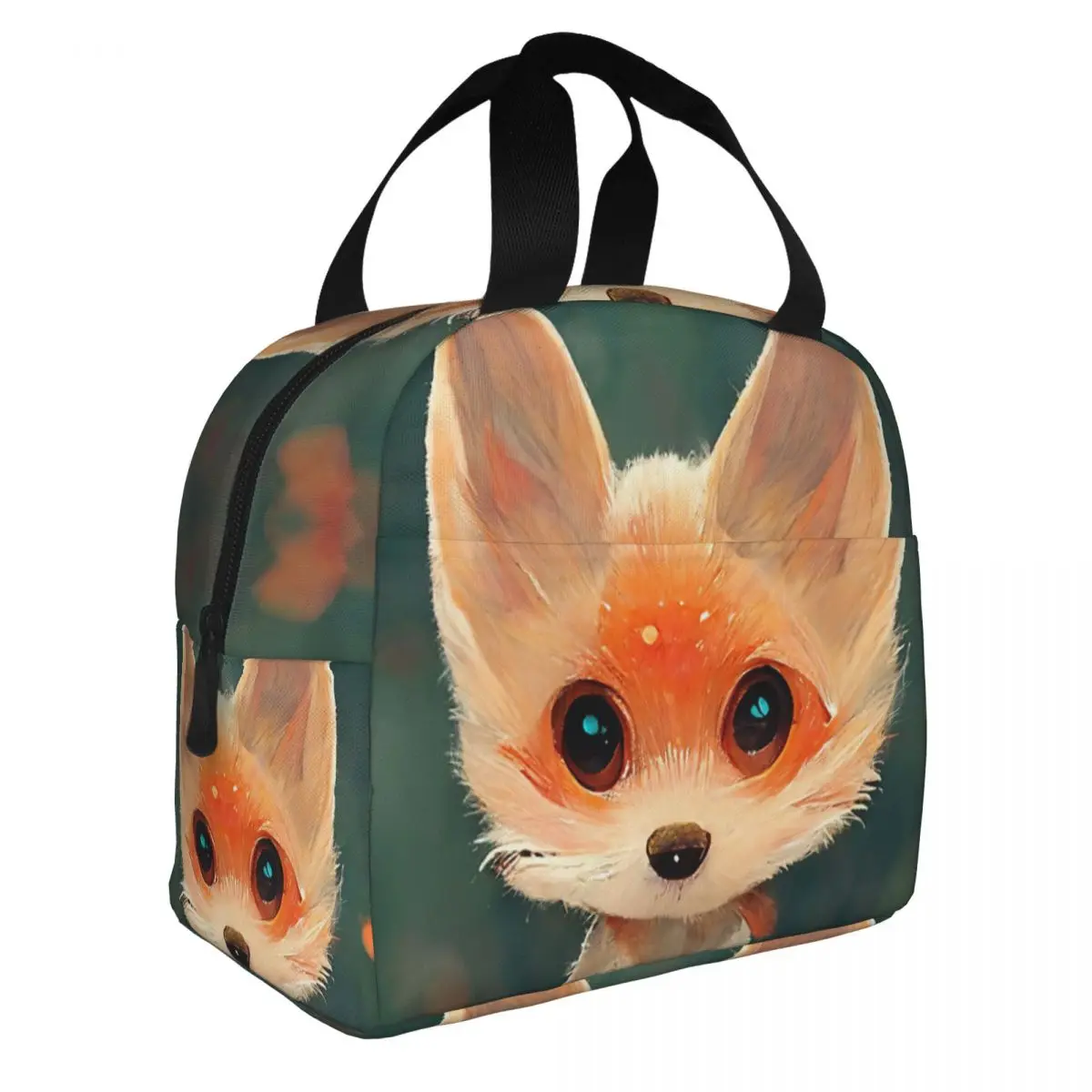 Cutest Fox Ever Lunch Bento Bags Portable Aluminum Foil thickened Thermal Insulation Oxford Cloth Lunch Bag for Women Men Boy