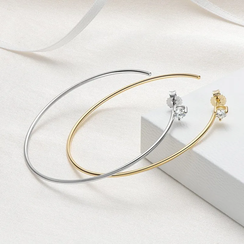 EMO-150 Lefei модные классические серьги с муассанитом и преувеличенным кругом для