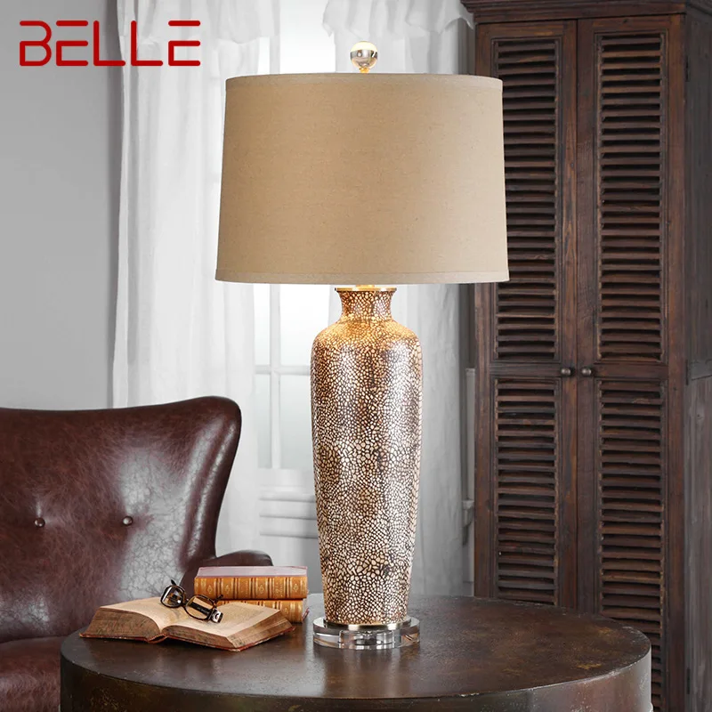

TEMAR American Style Ceramic Table Lamp LED Vintage Creative Luxury Desk Lights for Home Living Bedroom Bedside Decor