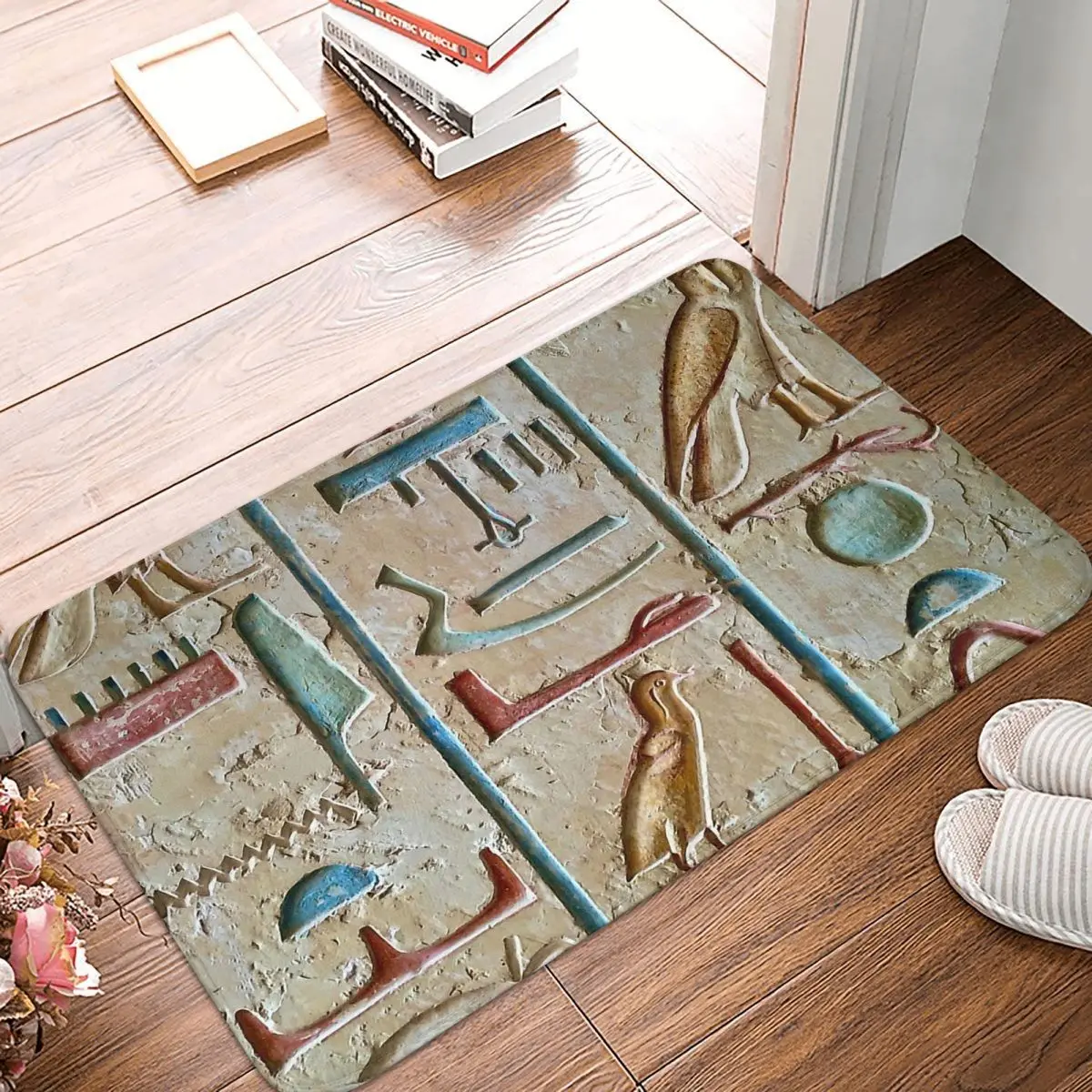 

Ancient Egyptian Bedroom Mat Hieroglyph Doormat Living Room Carpet Balcony Rug Home Decor